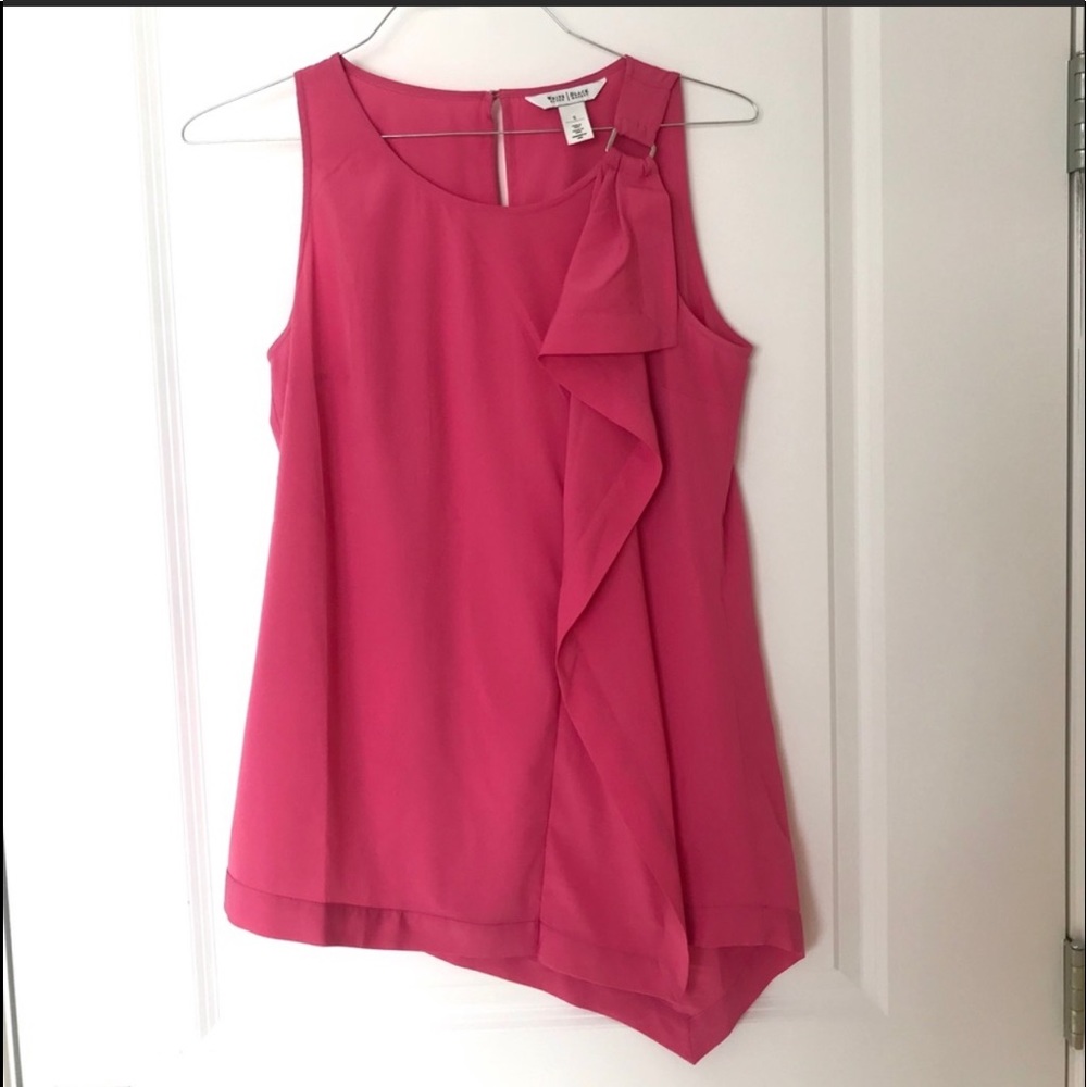 WHBM Pink Asymmetrical Blouse Tank